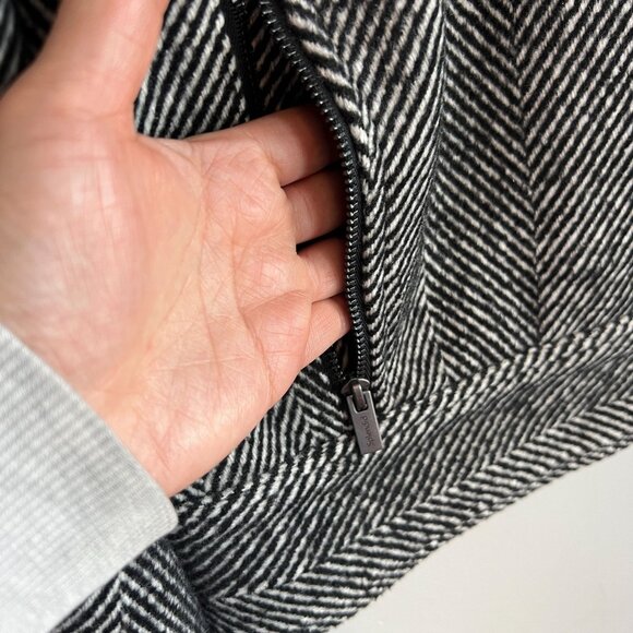 Splendid TIA Herringbone Crop Biker Jacket XTRA-SMALL XS in Black White Colorway - Picture 6 of 13